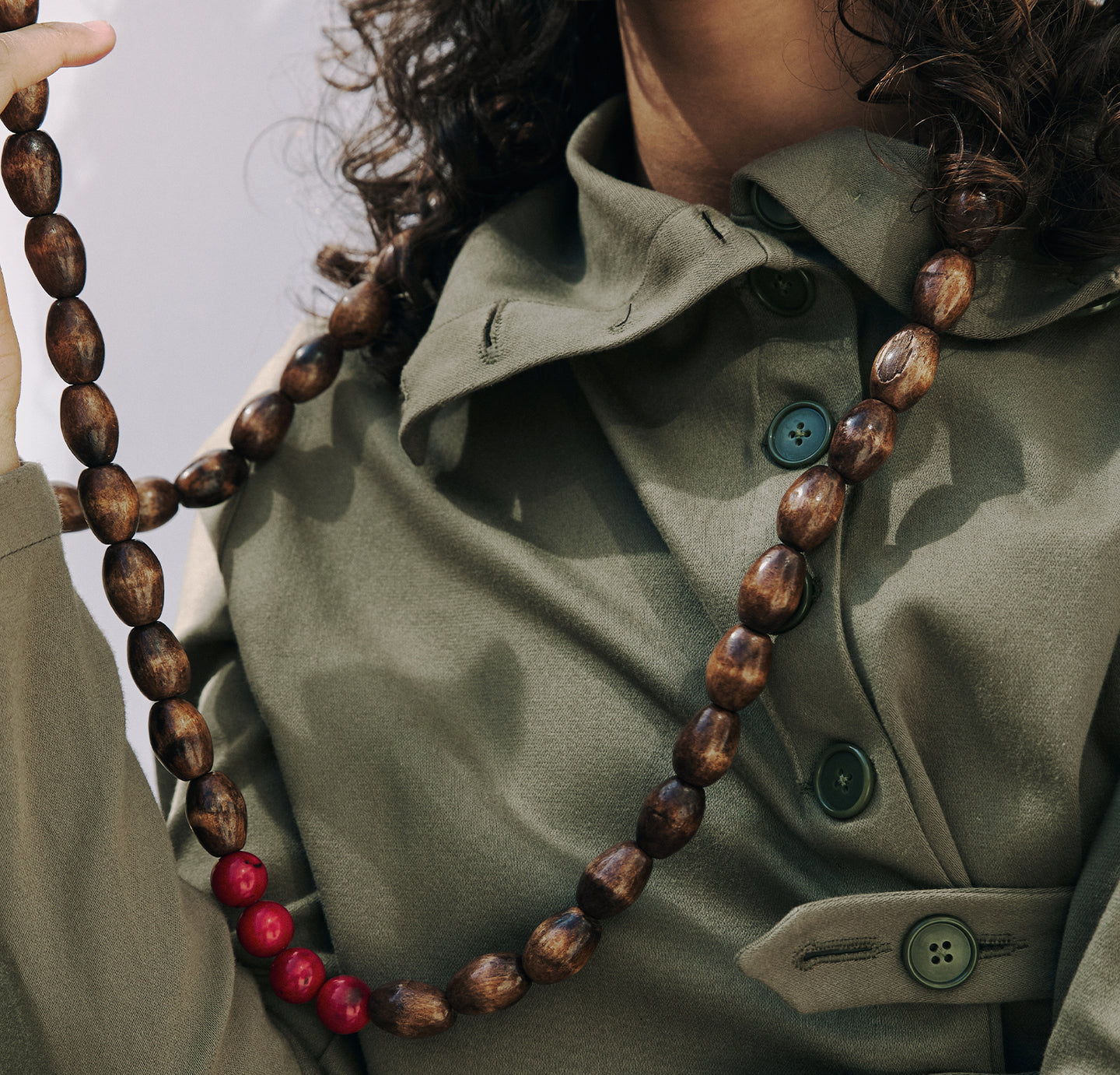 Accessory - long wooden necklace
